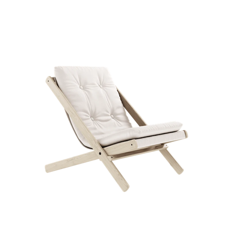 Boggie Lænestol M. Madras Udendørs 401 White/Olieret Bøg