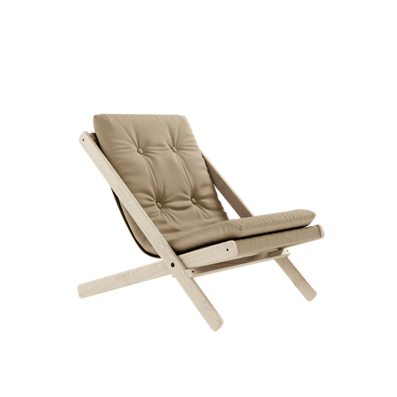 Boggie Lænestol M. Madras Udendørs 402 White/Olieret Bøg