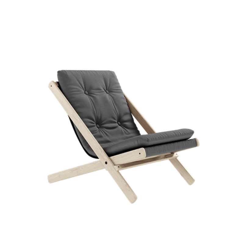Boggie Lænestol M. Madras Udendørs 403 Dark Grey/Olieret Bøg