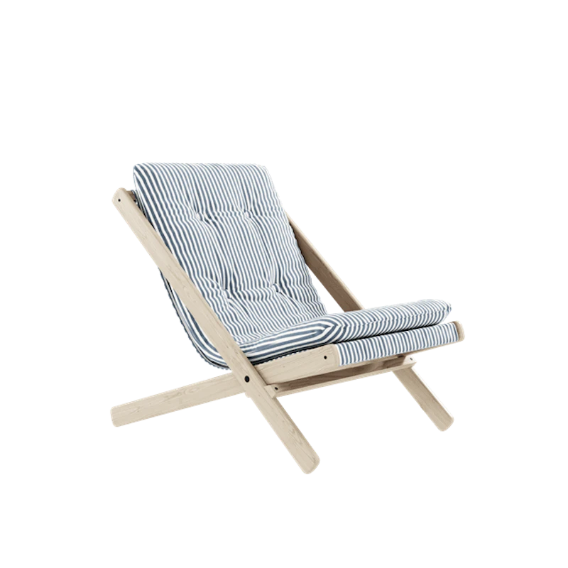 Boogie Lænestol M. Madras 611 Beach Blue/Rå Bøg