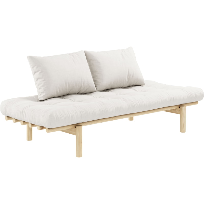 Pace Divan Med Madras, Klarlakeret / Naturlig