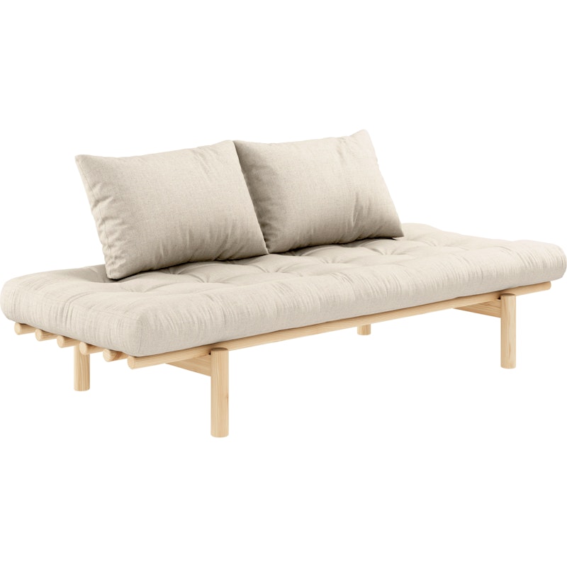Pace Divan Med Madras, Klarlakeret / Linen