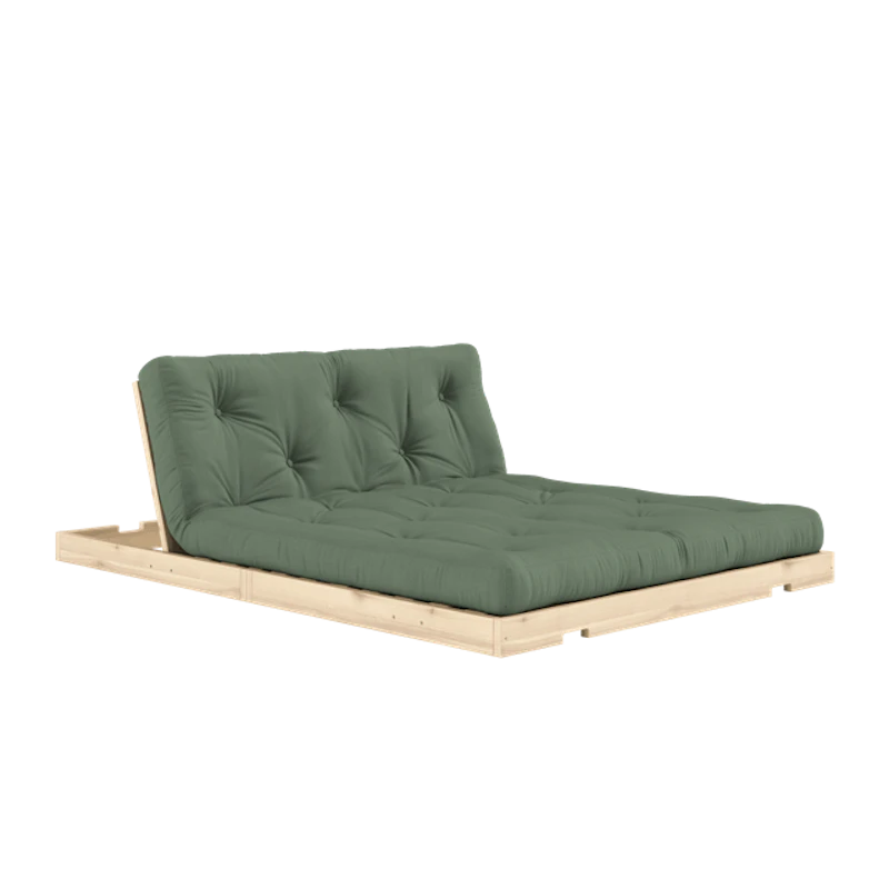 Flip Sovesofa Med Madras 140x200 Olivengrøn/Raw