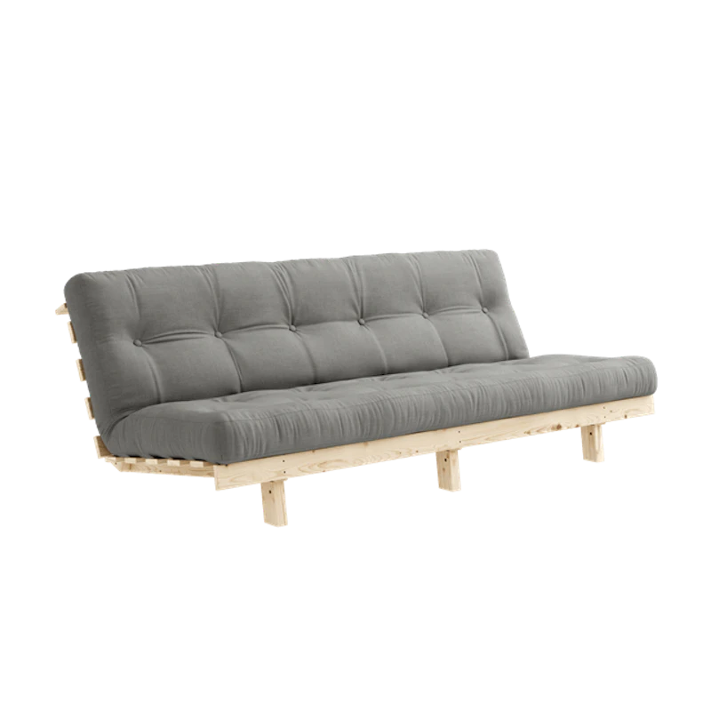 Lean Sovesofa Med Alpha Madras 130x200 Grå/Raw