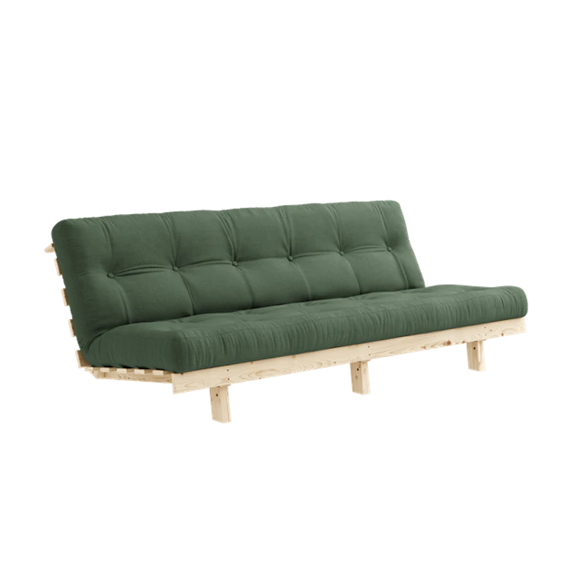 Lean Sovesofa Med Alpha Madras 130x200 Oliven Grøn/Raw