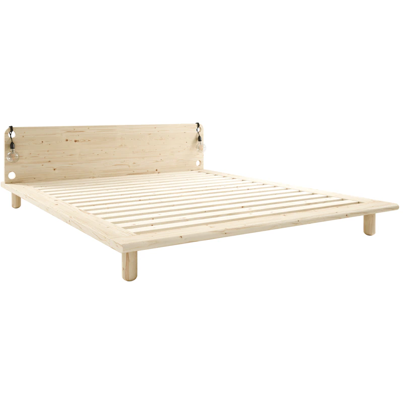 Peek Sengeramme Med 2 Lamper Klarlakeret, 160x200 cm