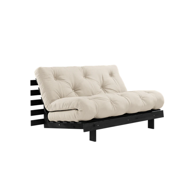 Roots Sovasofa Med Roots Madras 140x200 Beige/Sortlakeret