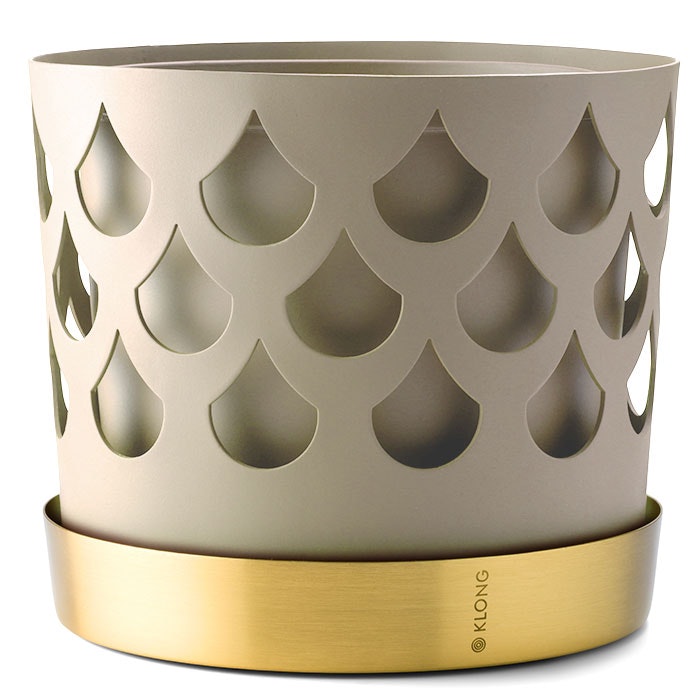 Klong Trio Drop Krukke 18 Cm / Medium - Krukker Messing Beige - 31711BG