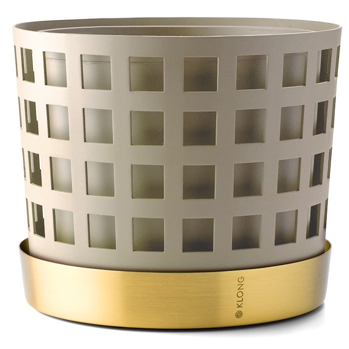 Klong Trio Square Krukke 18 Cm / Medium - Krukker Messing Beige - 31701BG