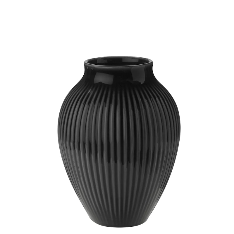 Vase Rillet 12,5 cm, Sort