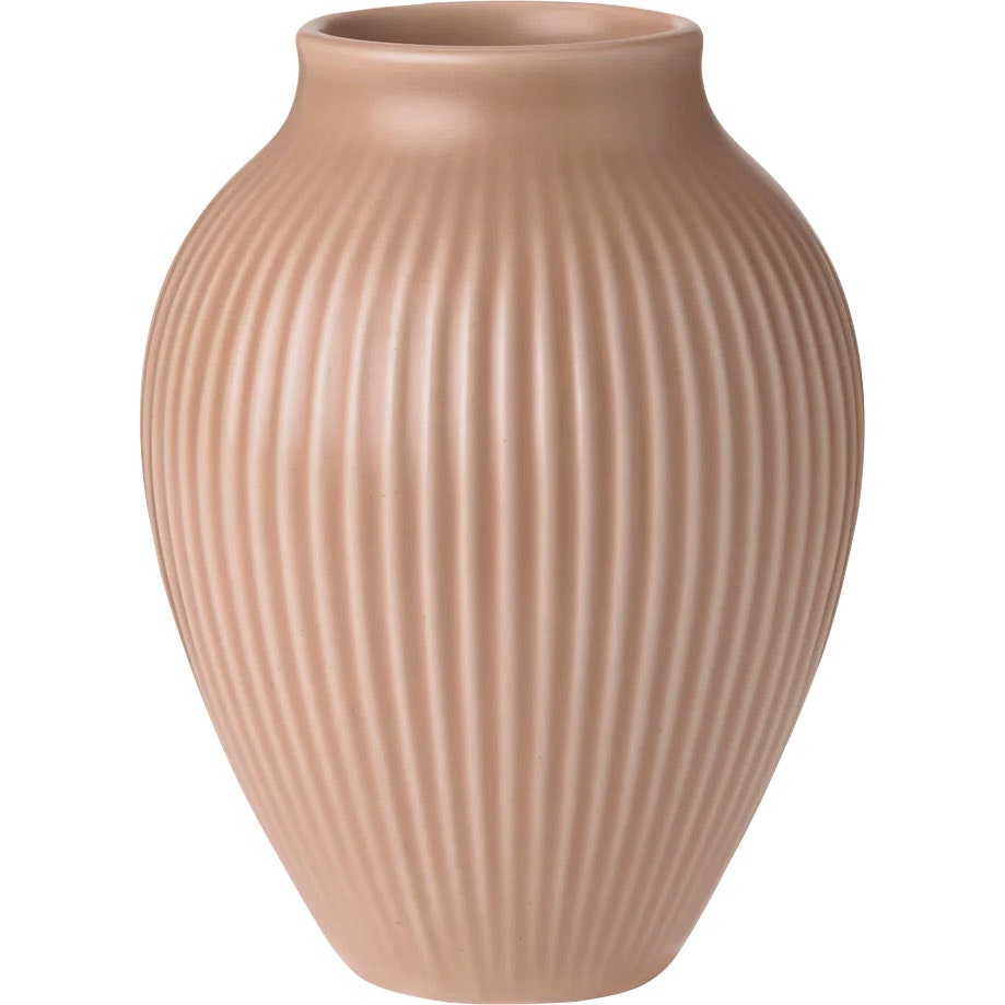 Knabstrup Keramik Vase Rillet 12,5 Cm - Vaser Keramik Dusty Rose - K1236-6