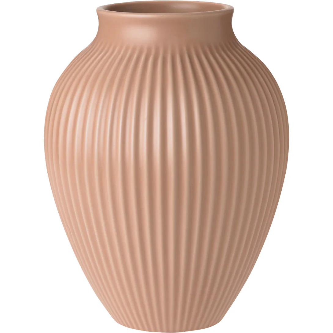 Knabstrup Keramik Vase Rillet 20 Cm - Vaser Keramik Dusty Rose - K1235-6