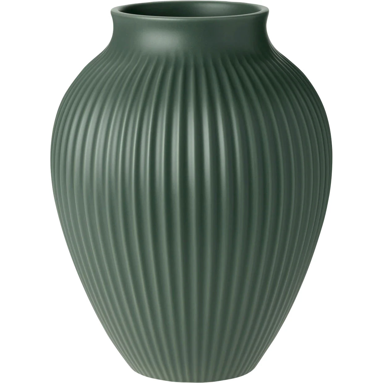 Knabstrup Keramik Vase Rillet 27 Cm Green - Vaser Keramik Celadon - K1234-5