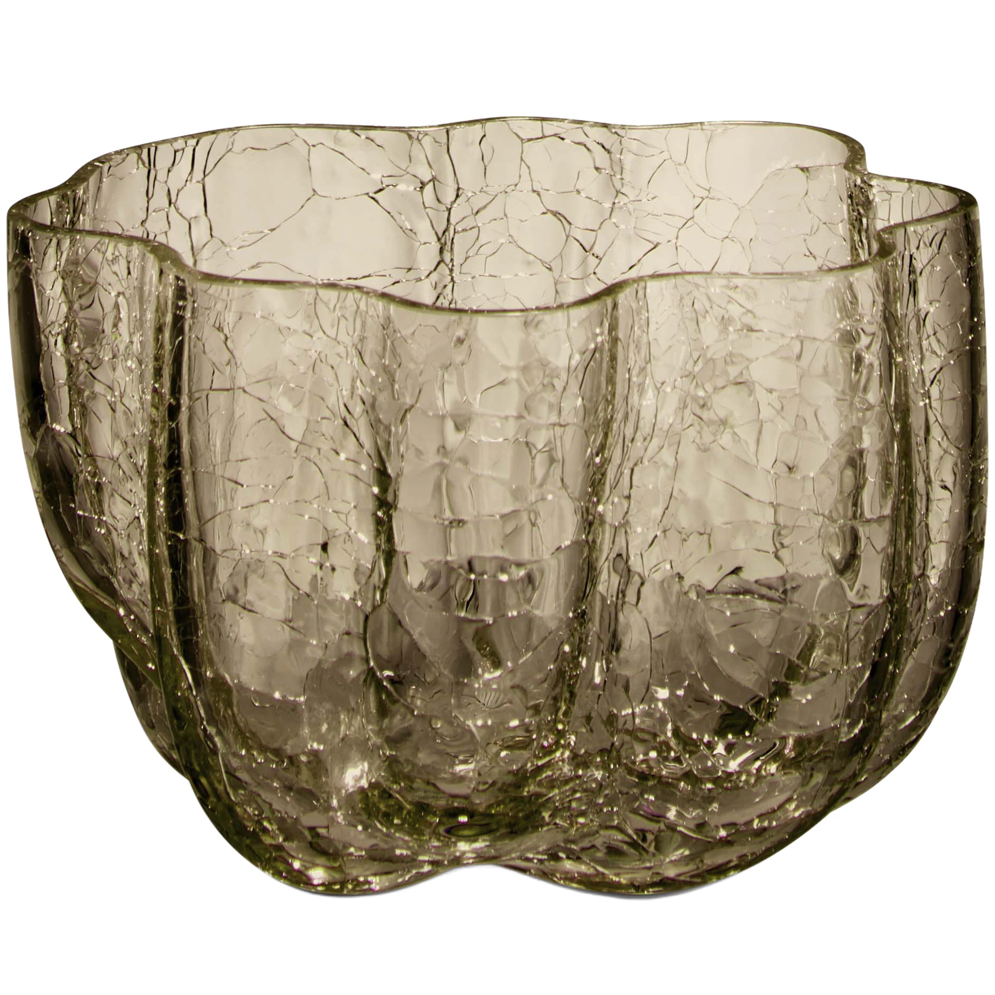 Kosta Boda Crackle Lysestage - Fyrfadsstager Glas Taupe - 7062613
