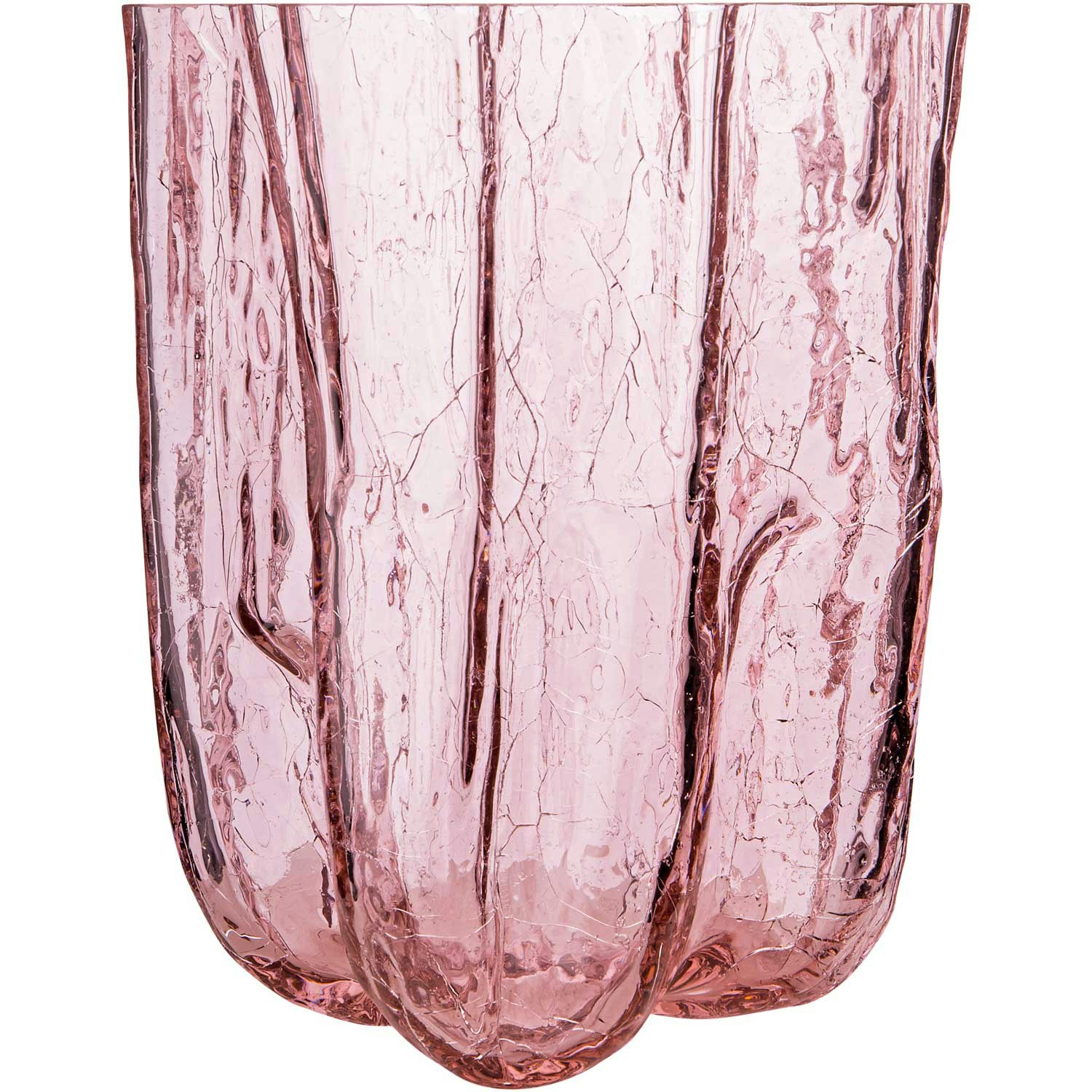 Kosta Boda Crackle Vase 21x27 Cm Pink - Vaser Mundbl&aelig;st Glas Rosa - 7042113