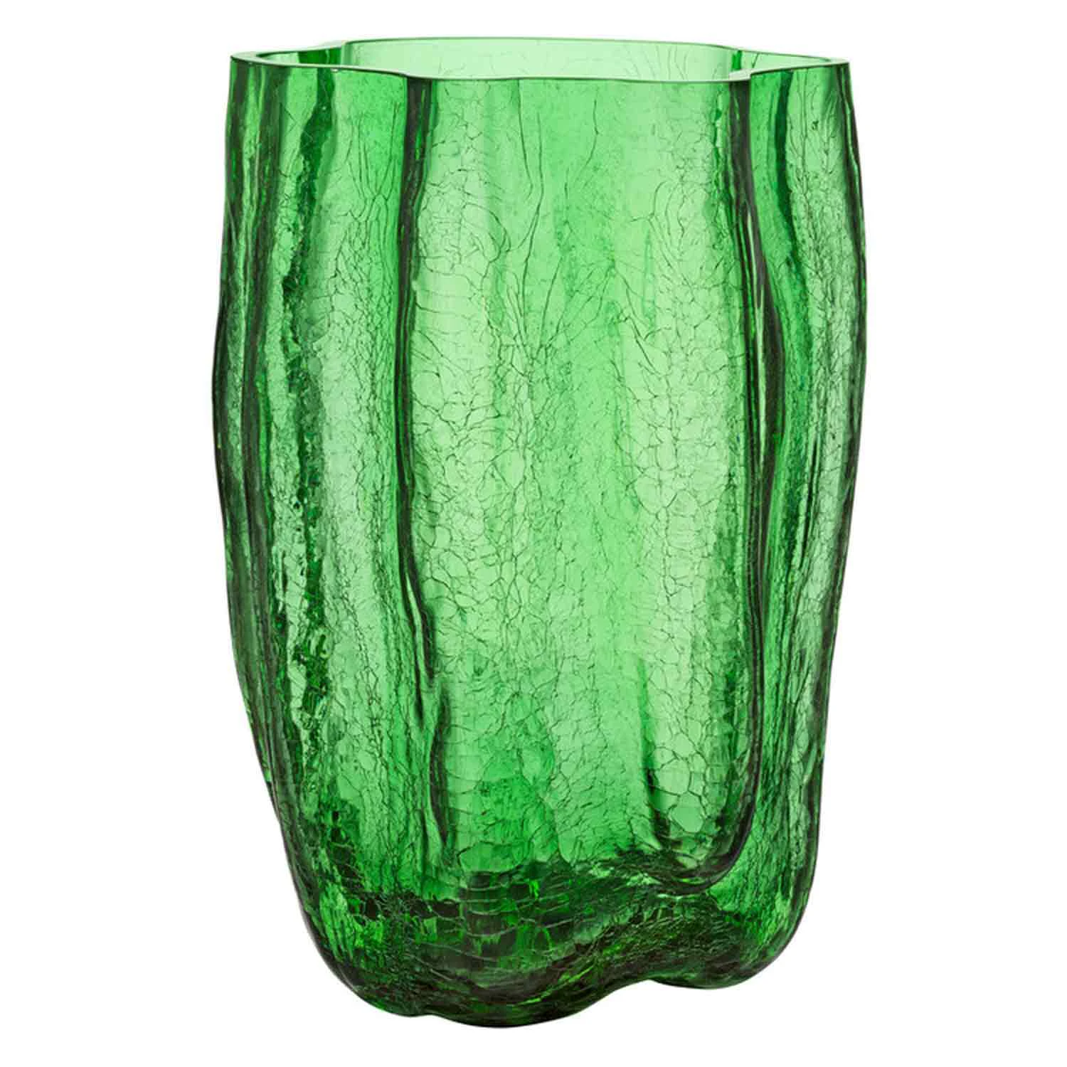 Kosta Boda Crackle Vase 37 Cm - Vaser Mundbl&aelig;st Glas Gr&oslash;n - 7042212