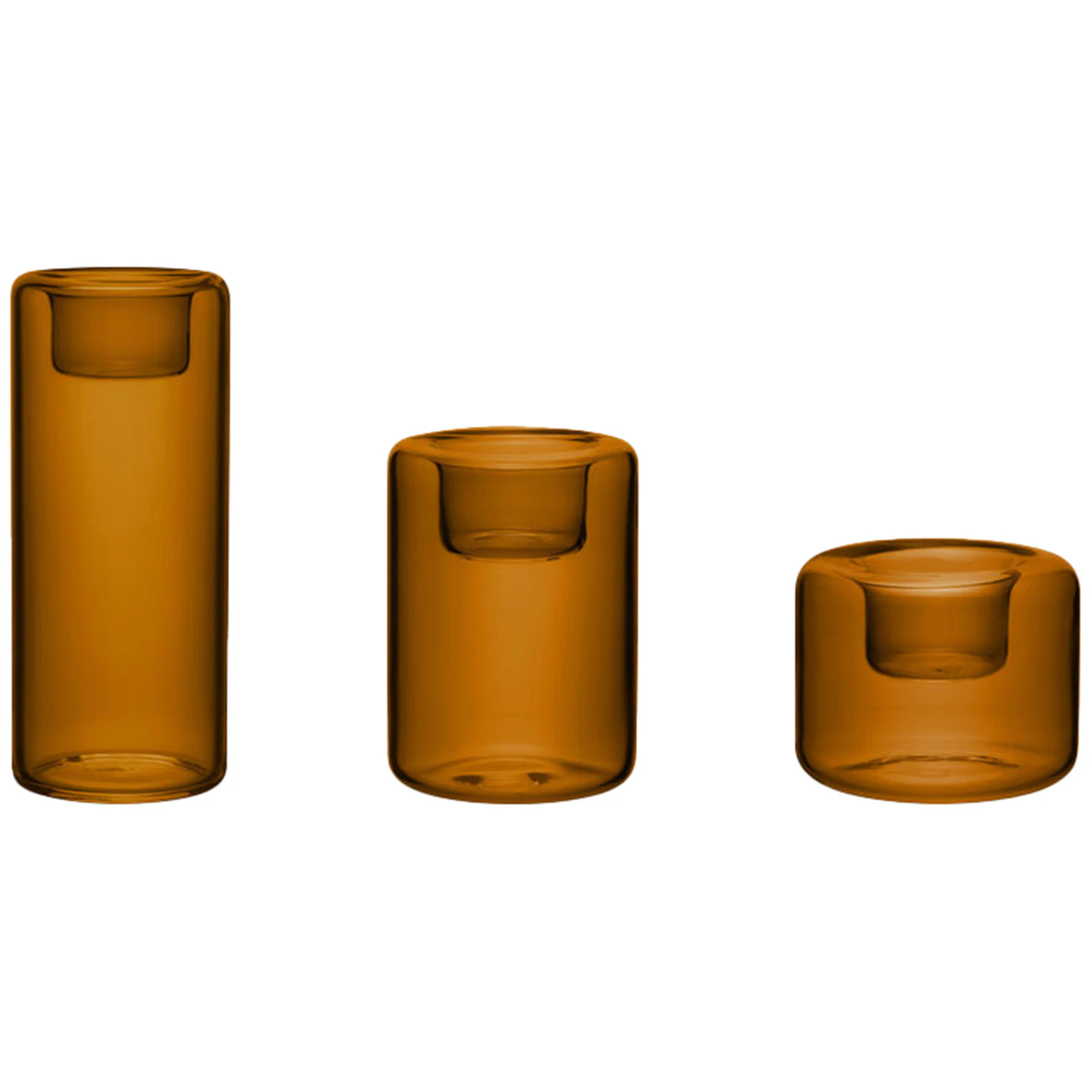 Kosta Boda Happy Lysestage 3 Dele Amber - Lysestager Glas Rav - 7062515