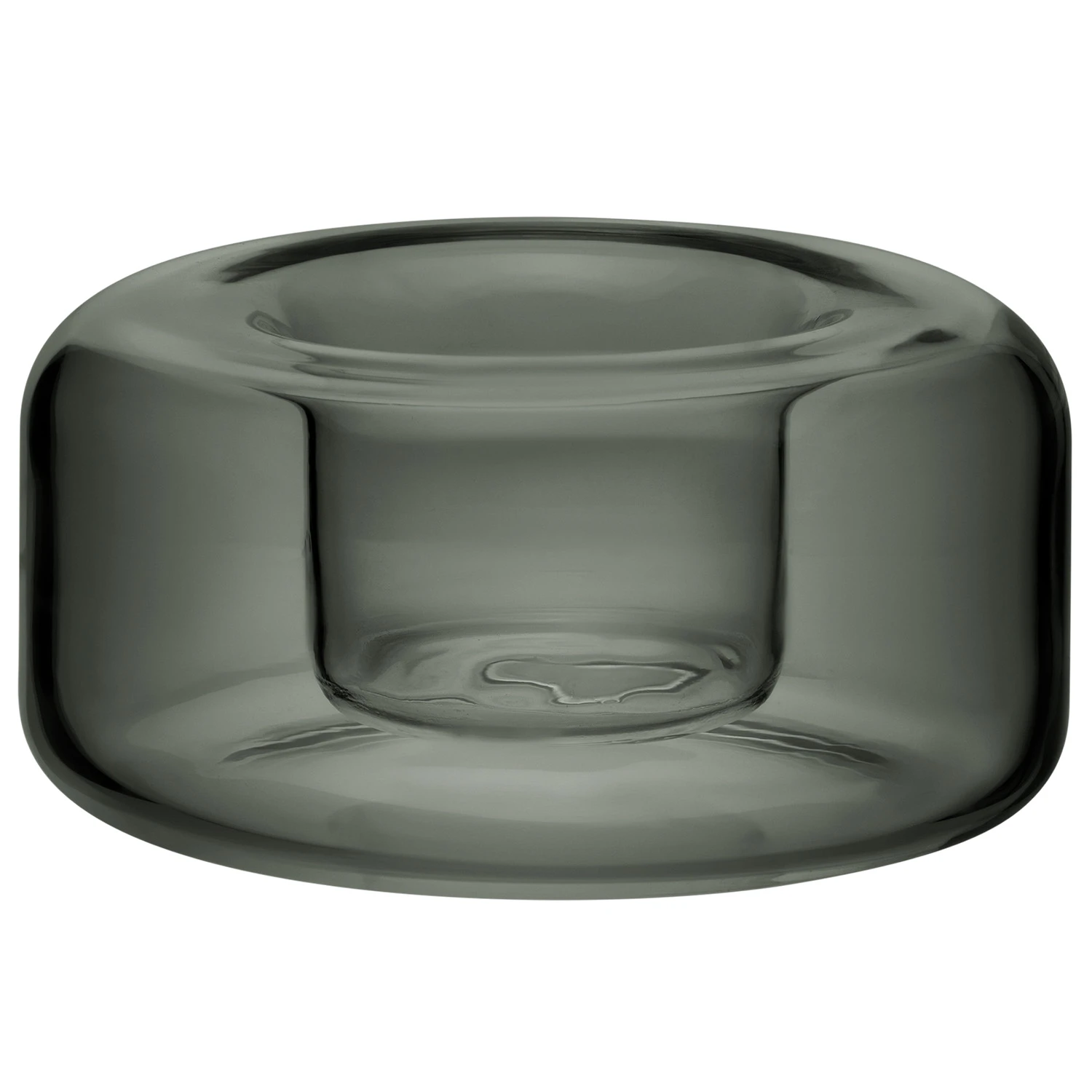 Kosta Boda Happy Lysestage 4,7 Cm gr&aring; - Lysestager Glas Antracit - 7062505