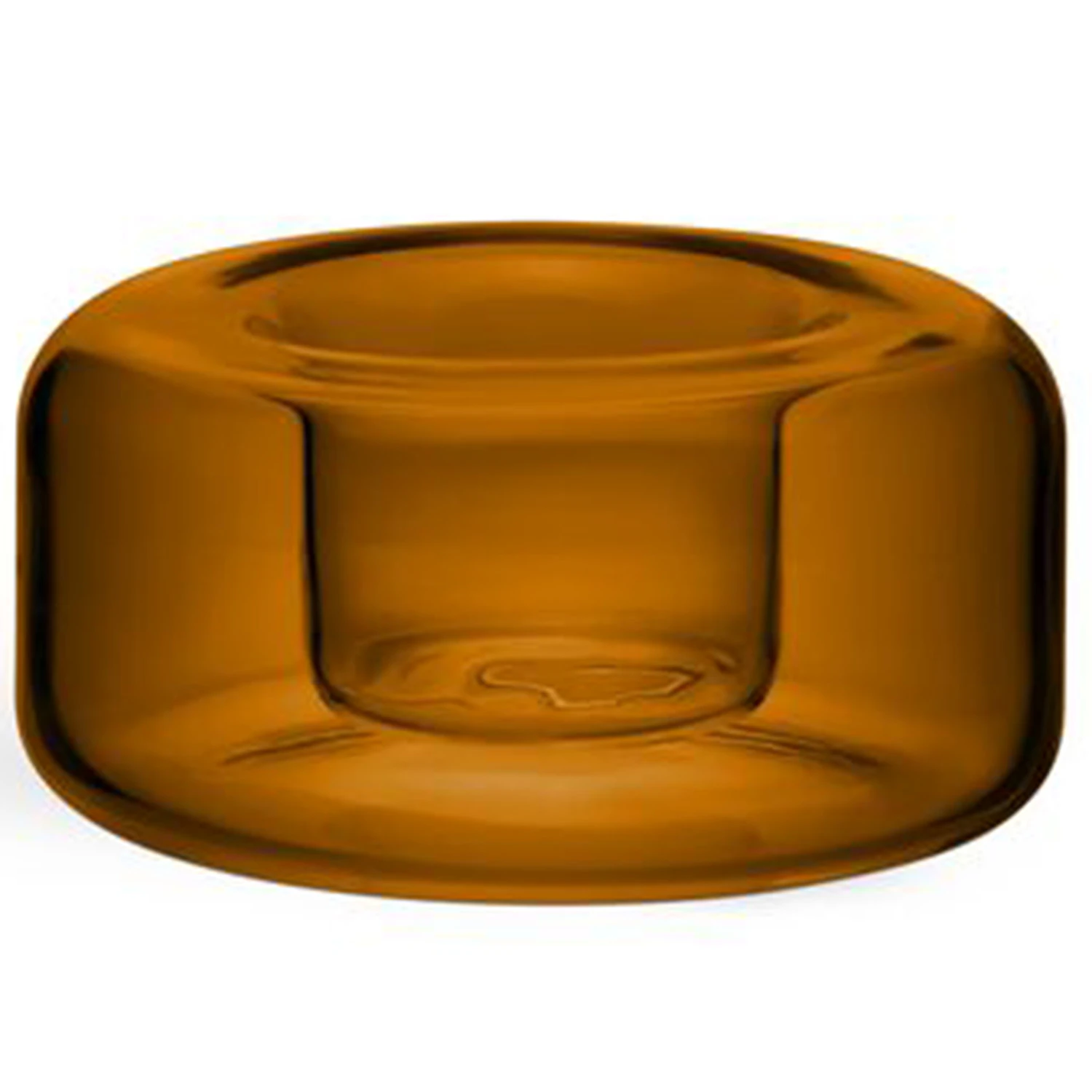 Kosta Boda Happy Lysestage 4,7 Cm Amber - Lysestager Glas Rav - 7062504