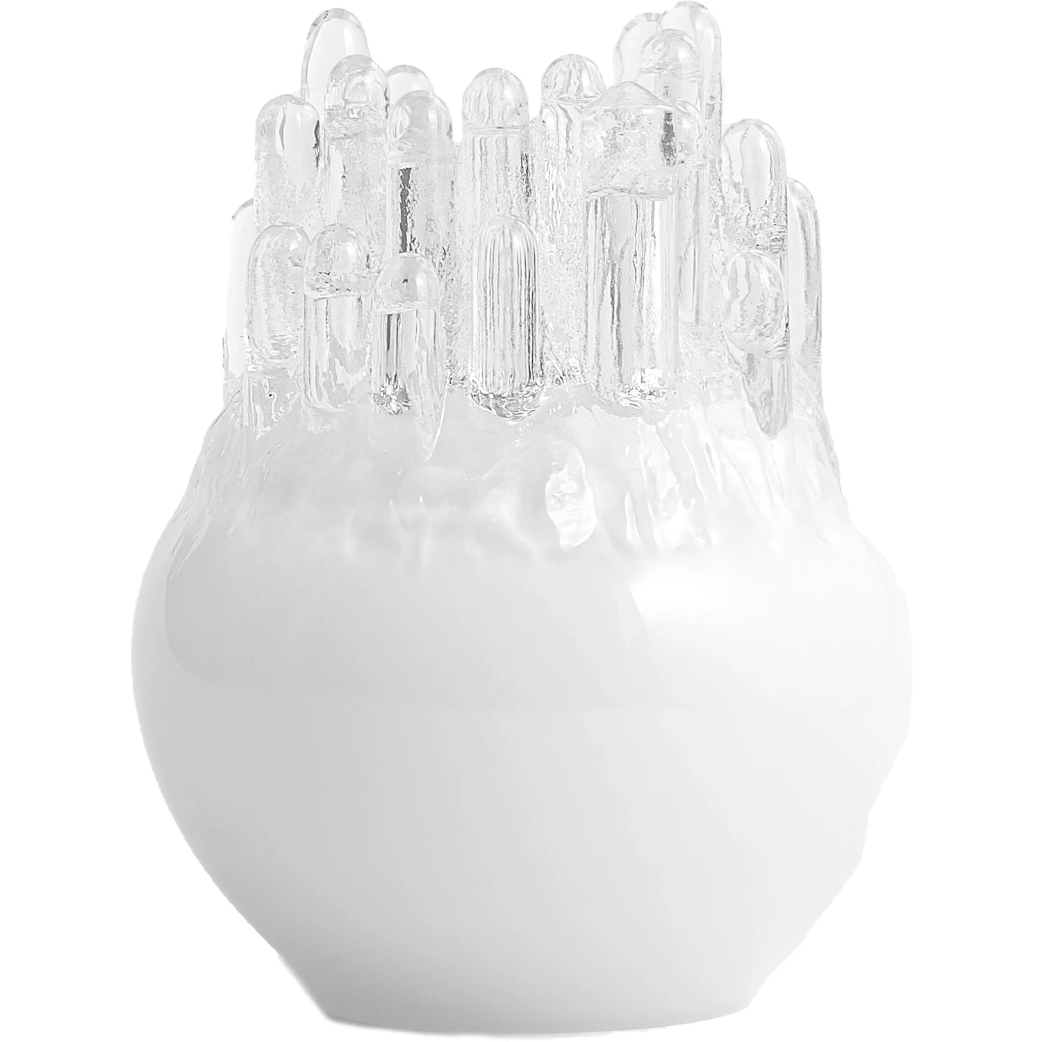 Kosta Boda Polar Lysestage Small 19 Cm - Fyrfadsstager Mundbl&aelig;st Glas Hvid - 7062110