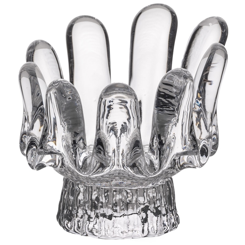 Sunflower Lysestage, Fremstillet af krystalglas 9,2 cm, Klar