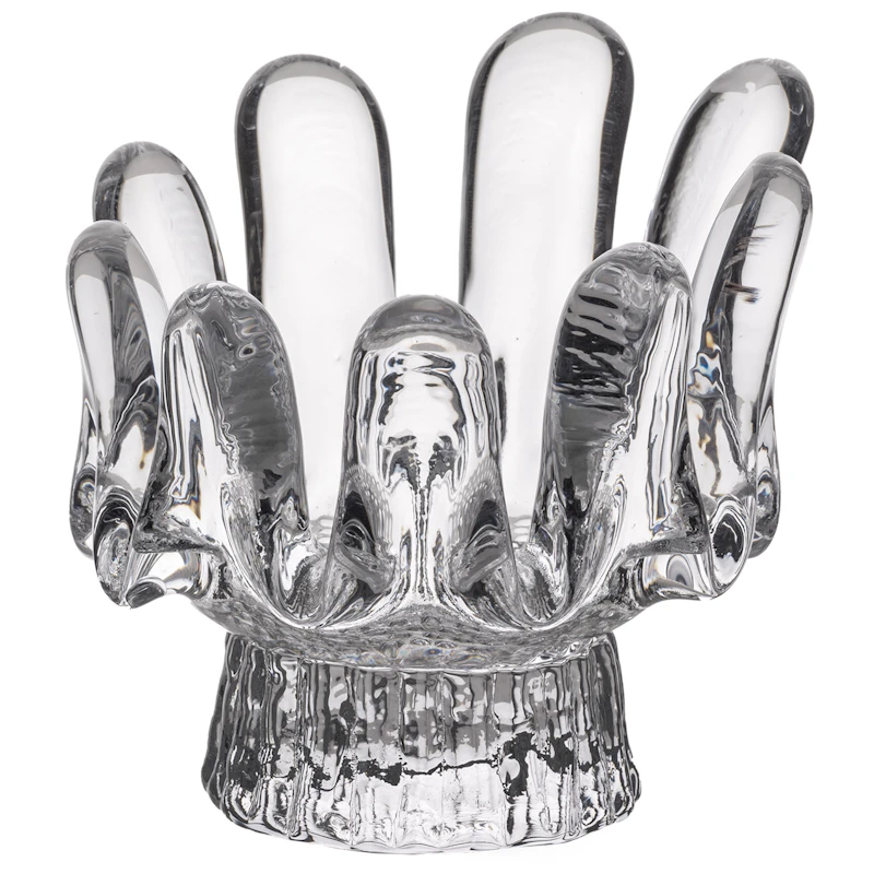 Sunflower Lysestage, Fremstillet af krystalglas 9,2 cm, Klar