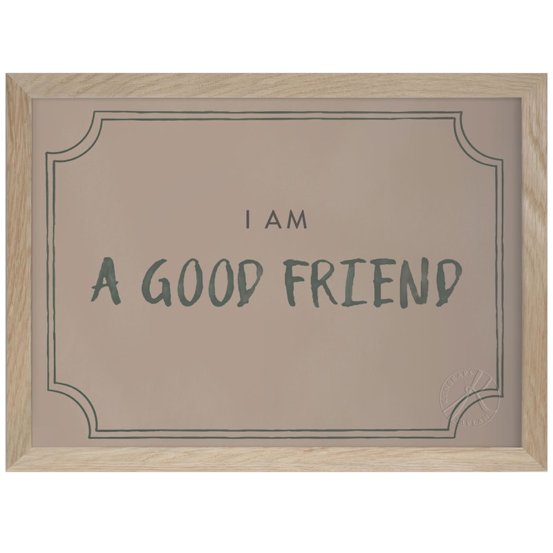 Good Friend Diploma Plakat A4, Dusty Rose