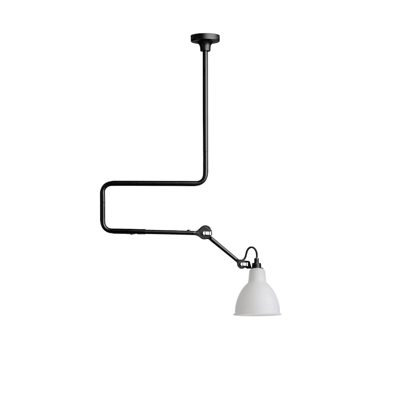 Lampe Gras N°312 Loftslampe, Sort / Matteret Glas