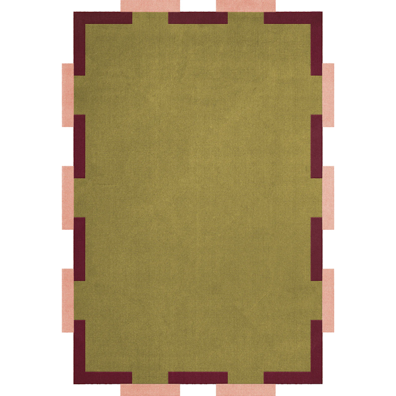 Teklan Fregio Uldgulvtæppe, 300x400 cm Olive / Blush