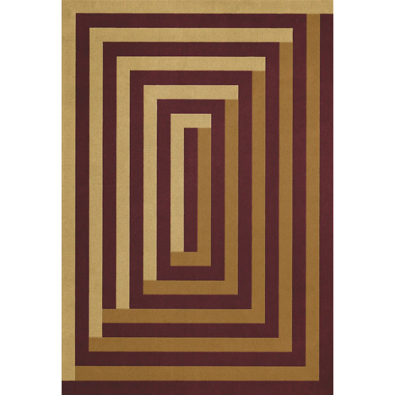 Teklan Labyrinth Uldgulvtæppe 180x270 cm, Sand / Mulberry