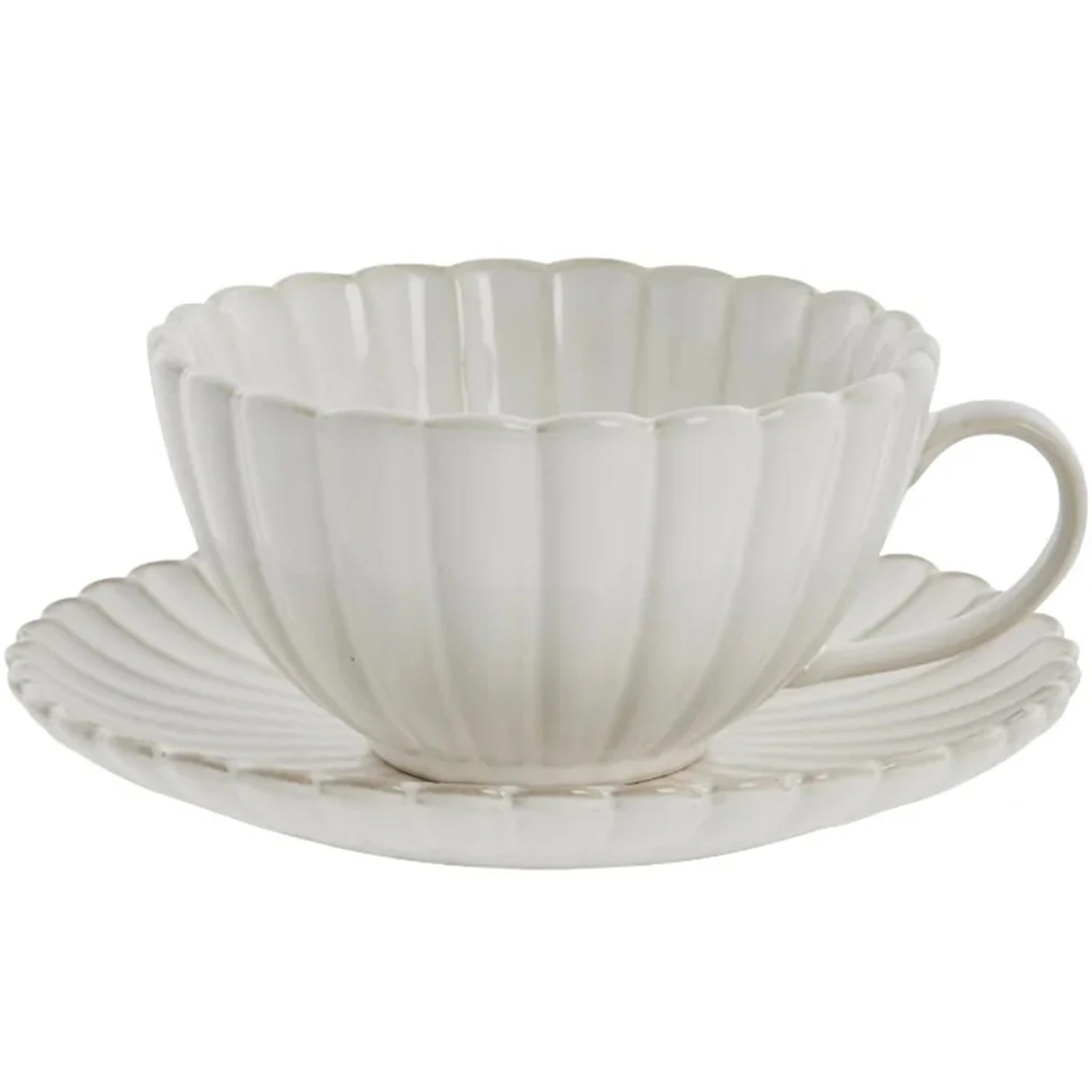 Lene Bjerre Camille Kop Med Underkop Offwhite - Kaffekopper Keramik Off-White - A00024861