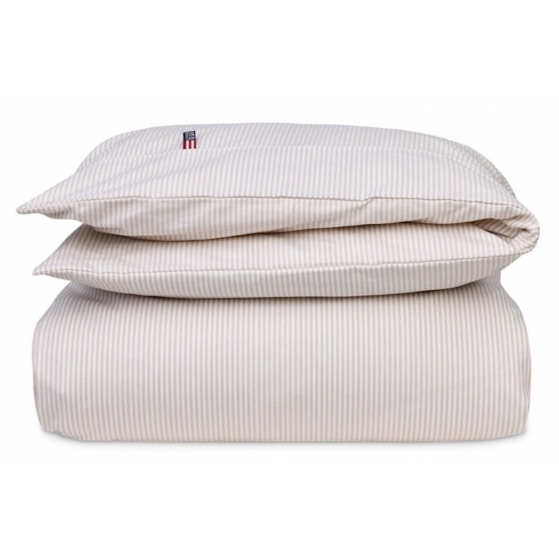 Baby Pin Point Dynebetræk 100x130 cm, Beige / Hvidt