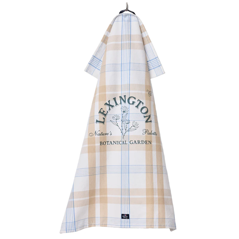 Botanical Checked Viskestykke 50x70 cm Beige/Blåt