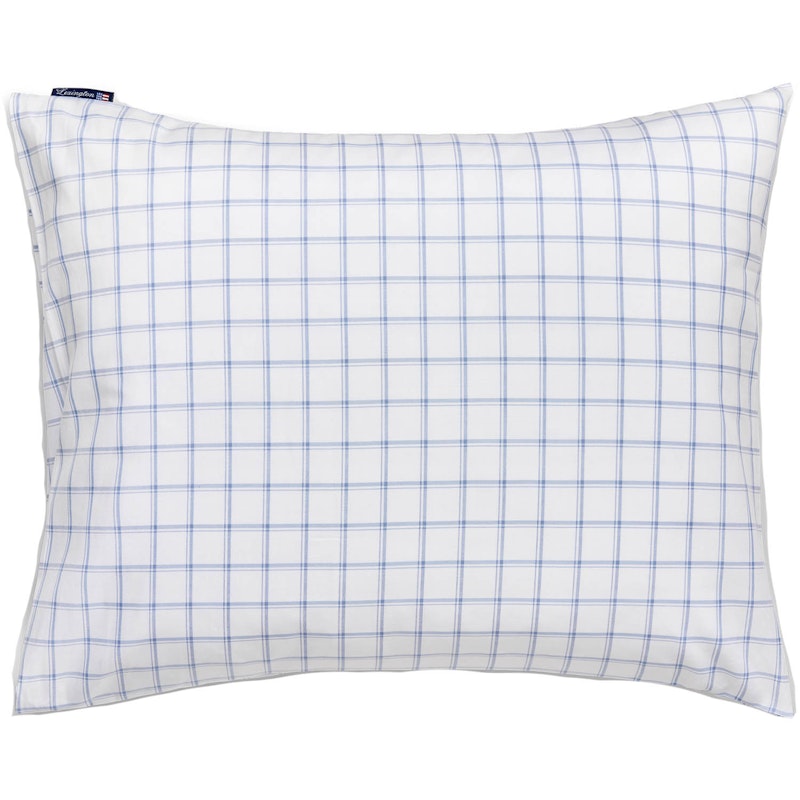 Check Lyocell Oxford Pudebetræk 50x60 cm, Hvidt/Blåt