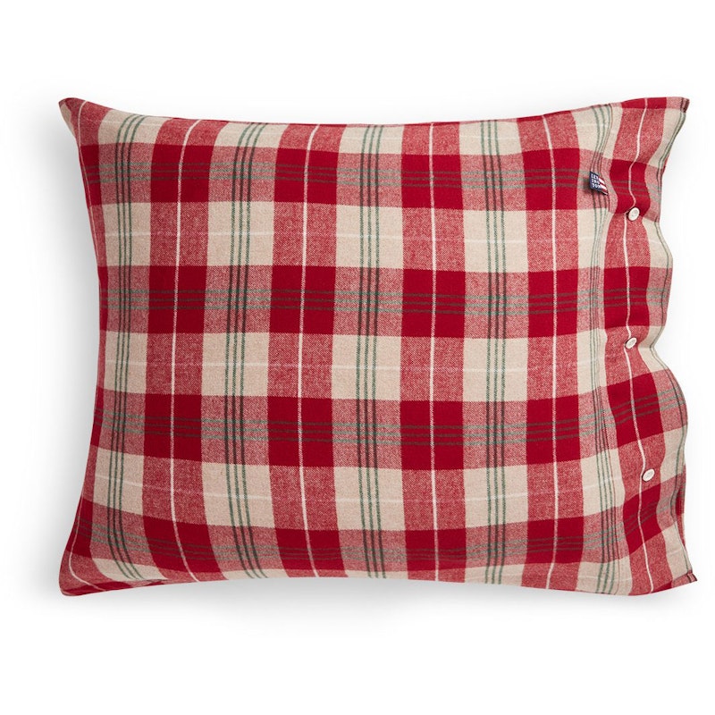 Checked Cotton Flannel Pillowcase Pudebetræk Hvidt / Grønt / Beige / Rødt, 50x60 cm