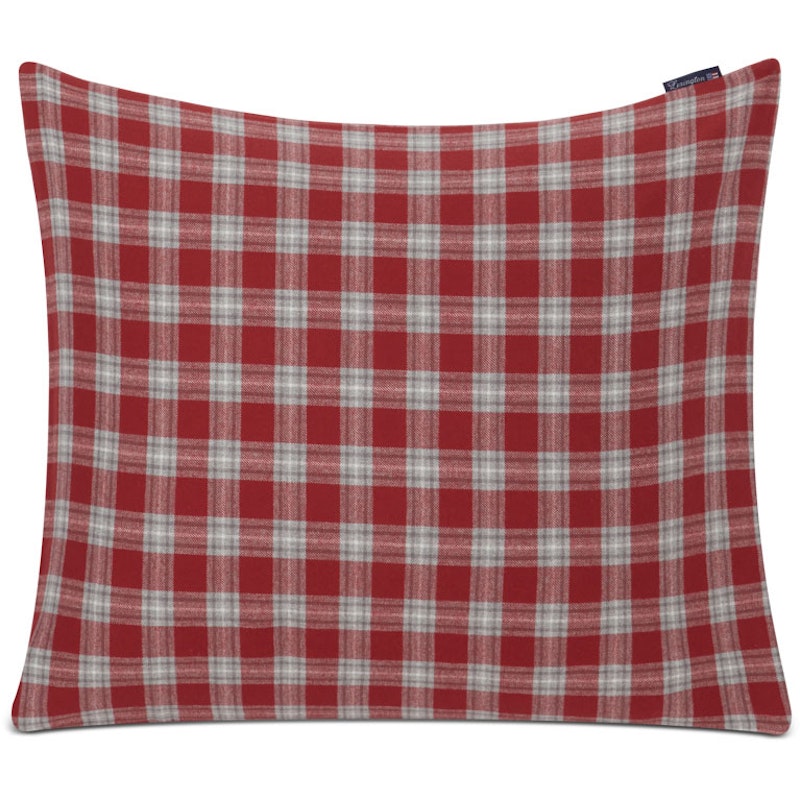 Checked Cotton Flannel Pudebetræk 50x60 cm, Gråt / Hvidt / Rødt
