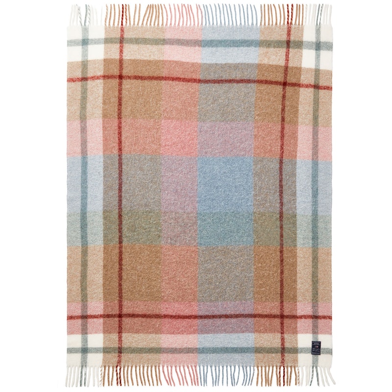 Checked Mohair Mix Plaid 130x170 cm, Flerfarvet