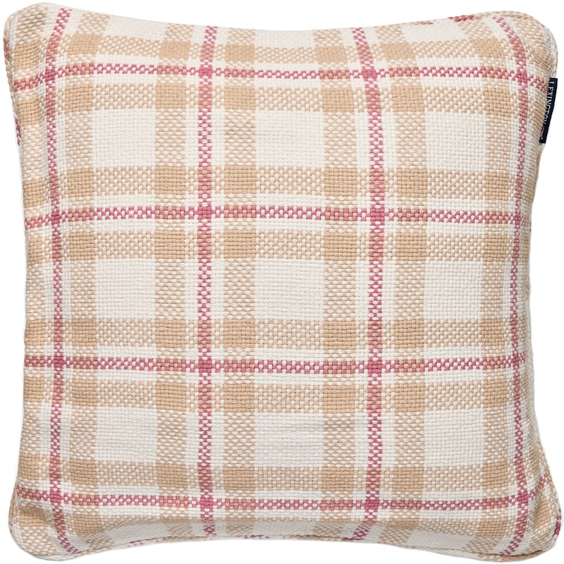 Checked Organic Pudebetræk 50x50 cm, Rosa