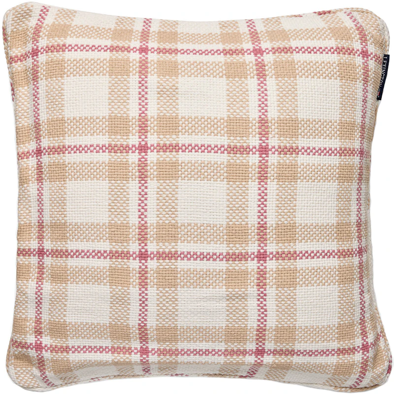 Checked Organic Pudebetræk 50x50 cm, Rosa