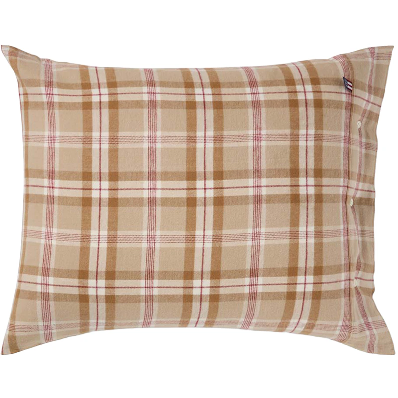 Checked Pudebetræk 50x60 cm, Fudge / Beige / Figen