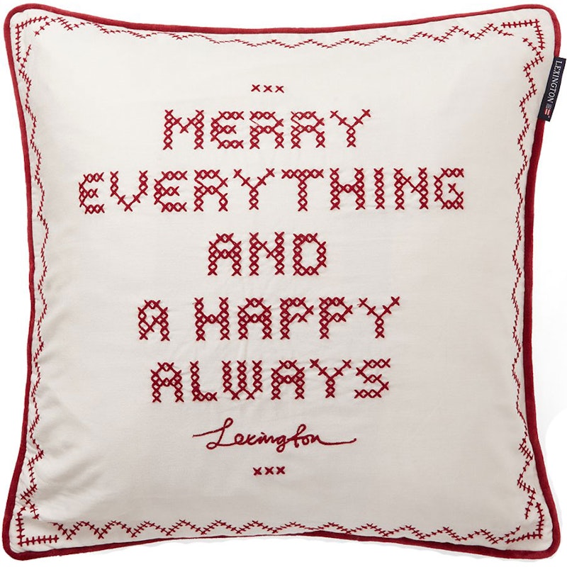 Happy Always Organic Cotton Pudebetræk 50x50 cm, Snow White / Rødt