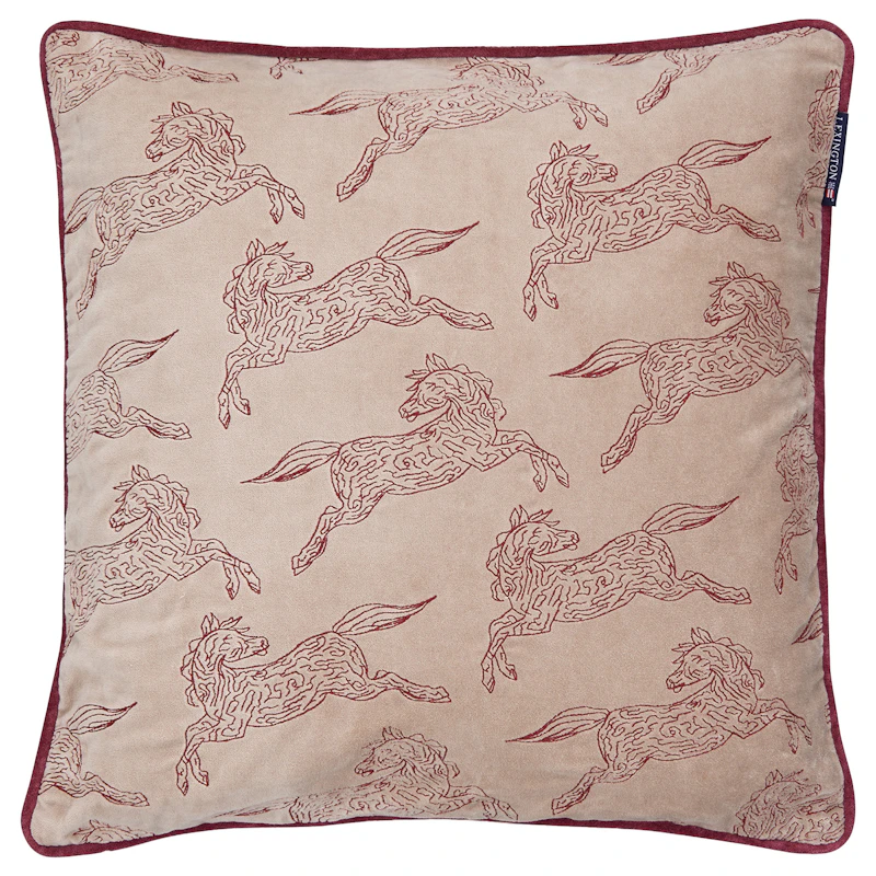 Horses Pudebetræk 50x50 cm, Beige/Bourgogne