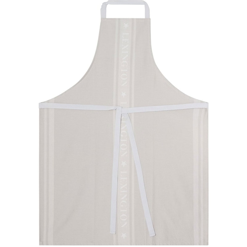 Icons Cotton Jacquard Star Forklæde, Hvidt / Beige