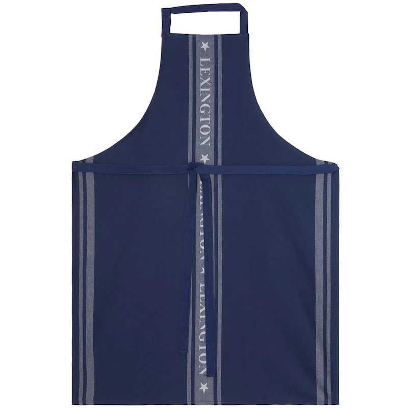 Icons Cotton Jacquard Star Forklæde, Hvidt / Dress Blue