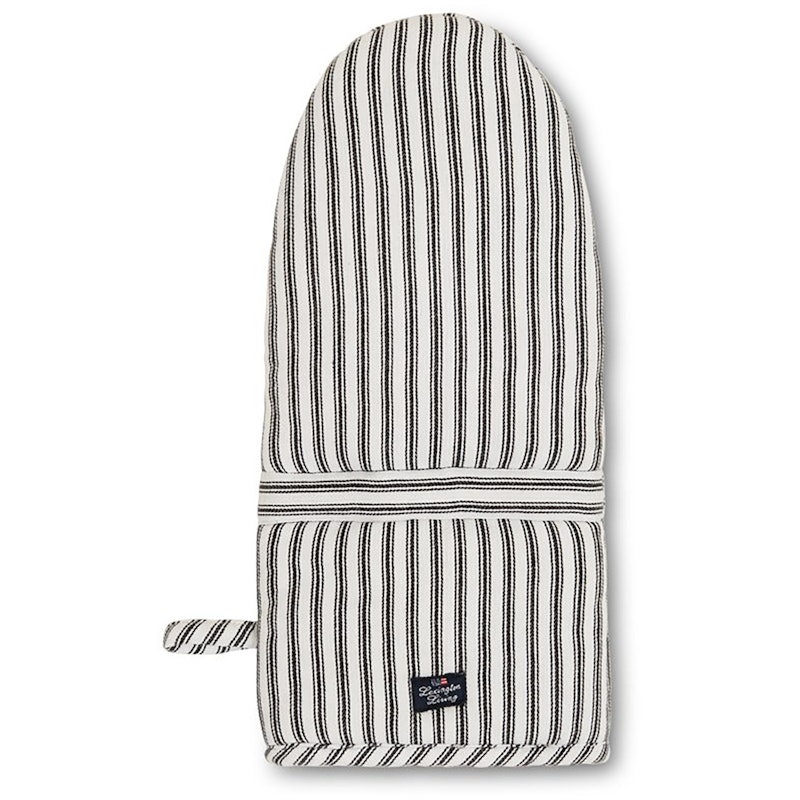 Icons Herringbone Striped Grydelap, Sort