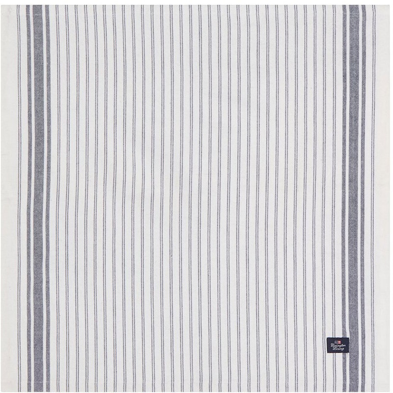 Icons Striped Organic Cotton Oxford Serviet, Hvid / Dress Blue