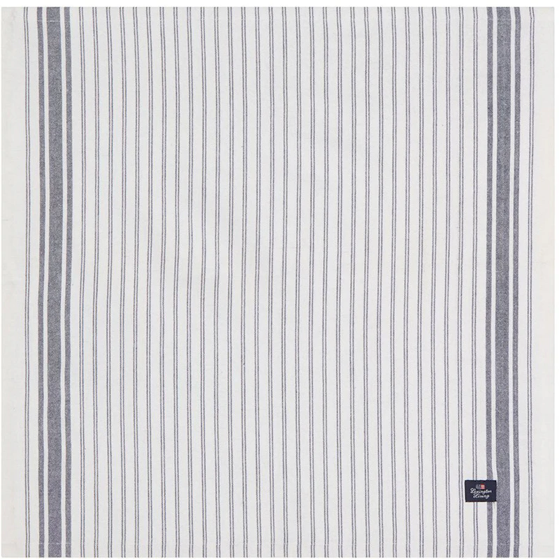 Icons Striped Organic Cotton Oxford Serviet, Hvid / Dress Blue