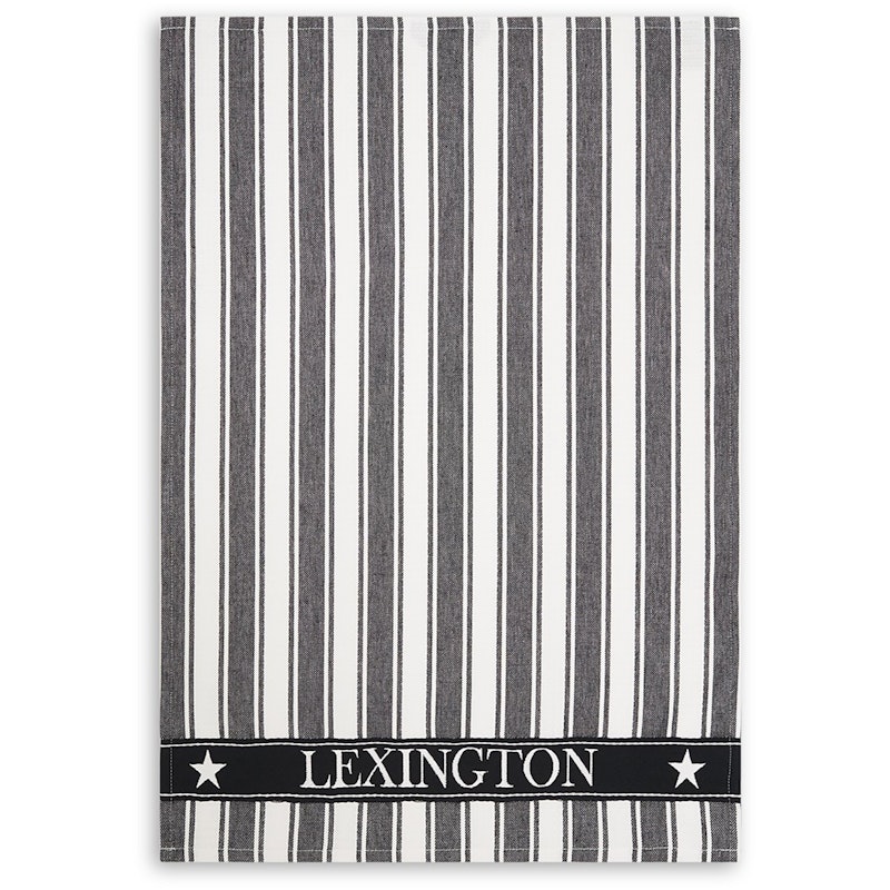 Icons Twill Waffle Striped Viskestykke, Sort