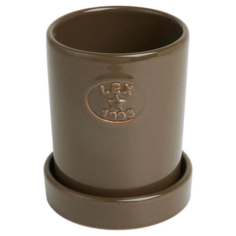 Krukke Med Underkop H14 cm, Taupe