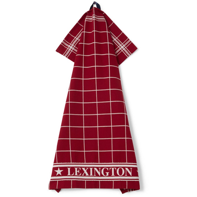 Lexington Checked Organic Cotton Viskestykke 50x70 cm, Rødt / Hvidt